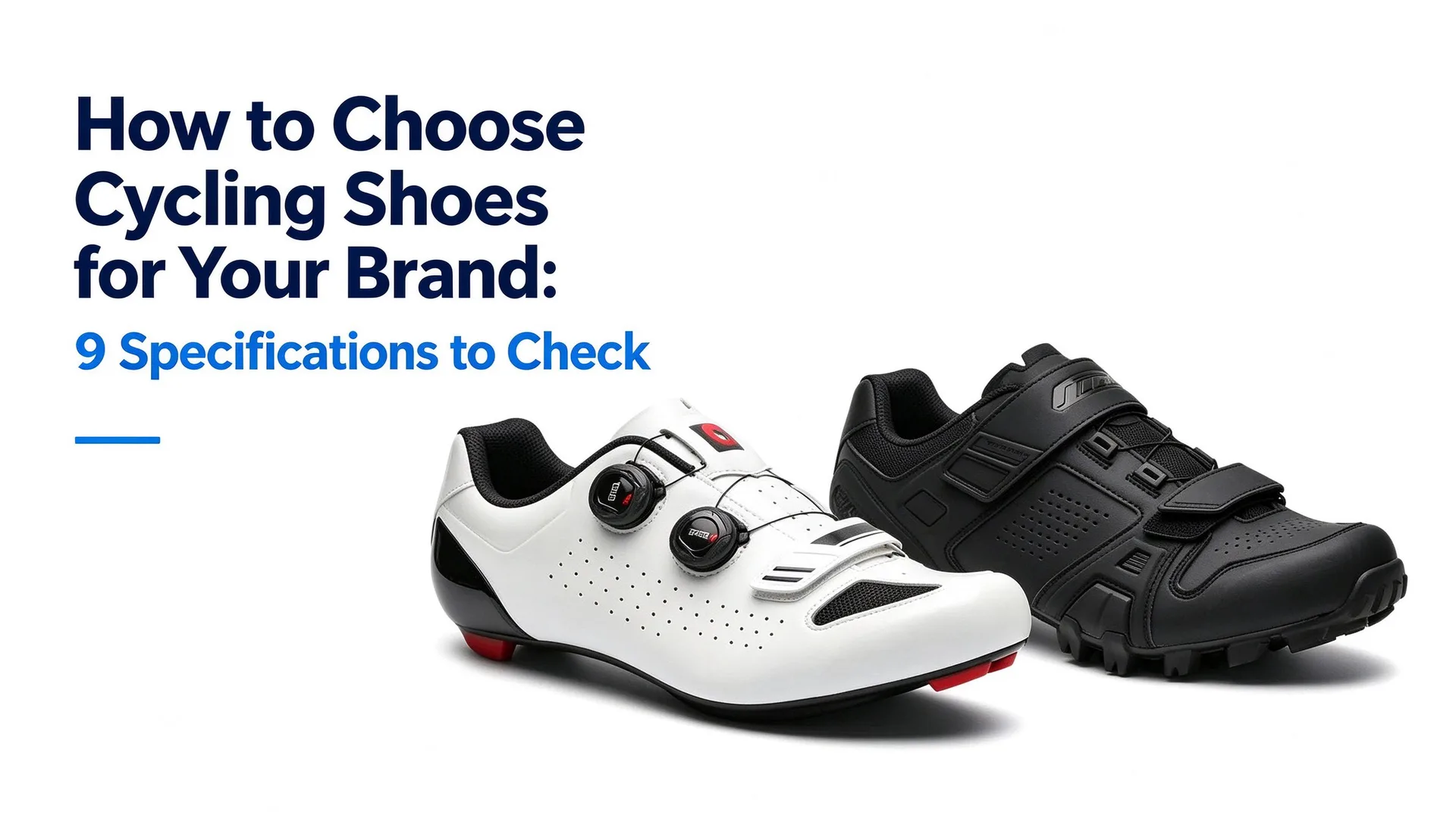 Road and mountain bike cycling shoes for brand sourcing and product selection